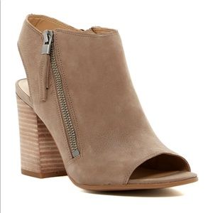Franco Sarto Knox Mushroom Nubuck Open Toe Bootie